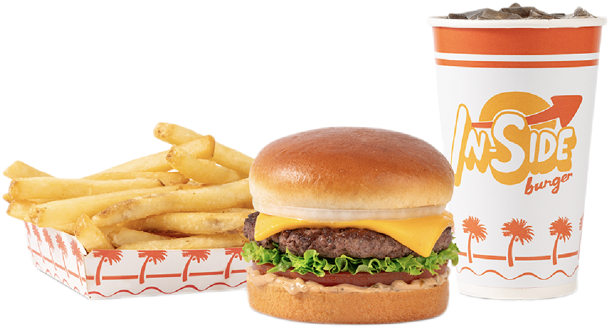 Delicious Inside Burger Meal